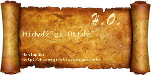 Hidvégi Ottó névjegykártya